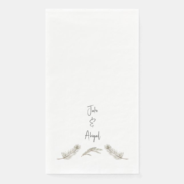 Serviette En Papier Pin d'aquarelle personnalisée simple (Devant)