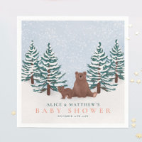 Pine Arbres Bébé Ours Baby shower d'hiver