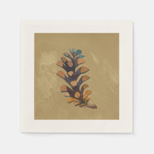 Serviette En Papier Pine Cône sur Taupe Fall Napkin