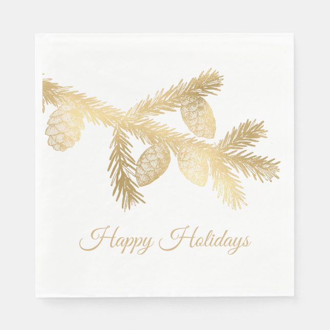 Serviette En Papier Pine d'hiver Noël (Devant)
