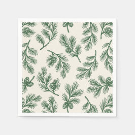 Serviette En Papier Pine Needle Lane - Pinecone Pattern 