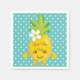 Serviette En Papier Pineappy Charm Good Vibes Papier Napkin