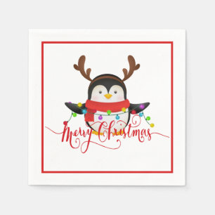 Serviette En Papier Pingouin de Noël