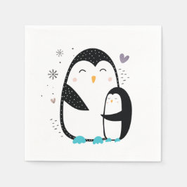 Serviette En Papier Pingouin d'hiver