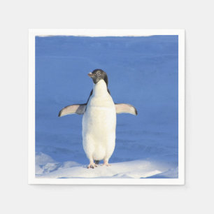 Serviette En Papier Pingouin drôle sur la glace