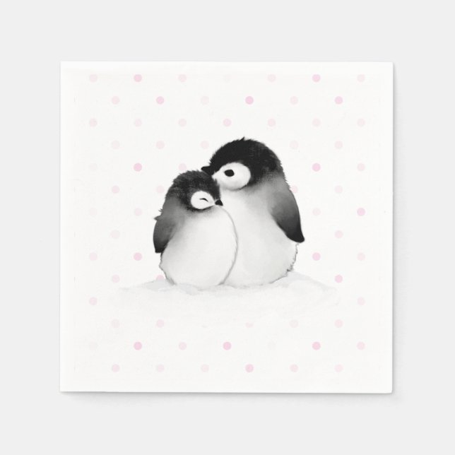 Serviette En Papier Pingouin Papier Décor (Devant)