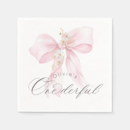 Serviette En Papier Pink Bow fille magnifique 1er anniversaire