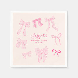 Serviette En Papier Pink Bows Whimsday Party