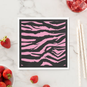 Serviette En Papier Pink chaud Zebra Imprimer déjeuner Napkins