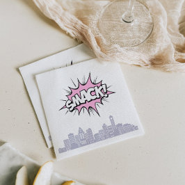 Serviette En Papier Pink Comics Livre Superhero Anniversaire