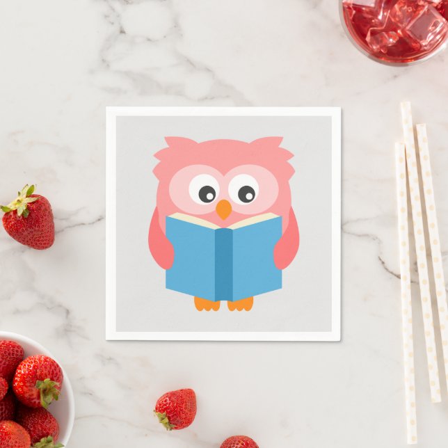 Serviette En Papier Pink cute reading (En situation)