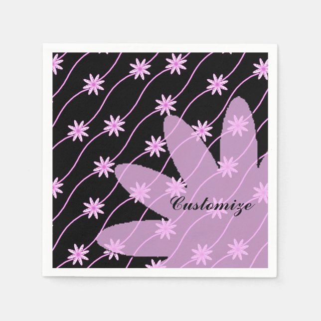Serviette En Papier Pink Daisy Chain Floral Pattern Napkins (Devant)