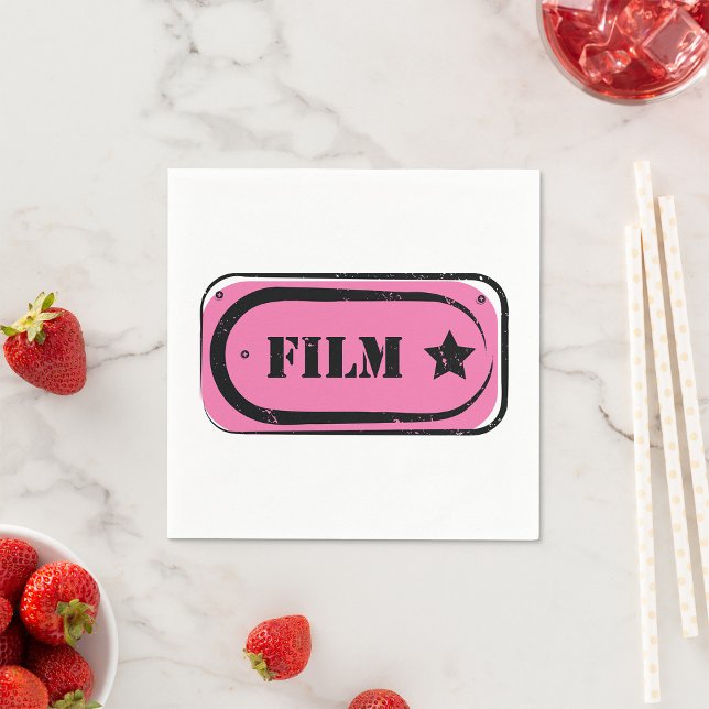 Serviette En Papier Pink Film Ticket Paper Napkins (Créateur téléchargé)