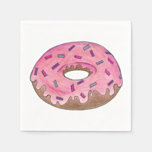 Serviette En Papier Pink givré beignet avec arrosage Napkin