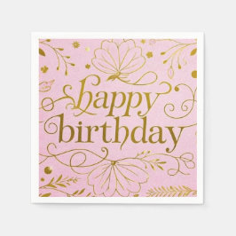 Serviette En Papier Pink Gold anniversaire luxueux élégant extravagant