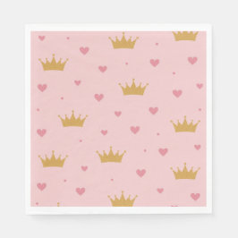Serviette En Papier Pink & Gold Princess Pattern Napkin