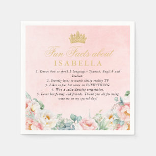 Serviette En Papier Pink Gold Quinceañera Fun Fun Facts Napkins