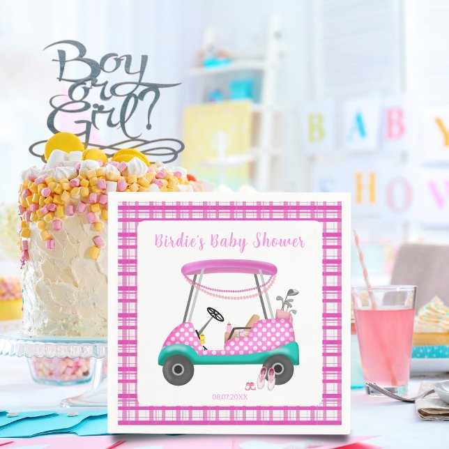 Serviette En Papier Pink Golf Panier Bébé Fournitures Baby shower (Créateur téléchargé)