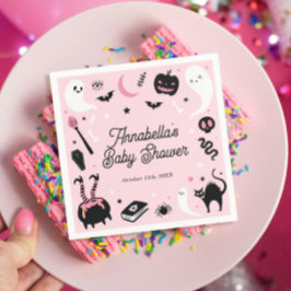 Serviette En Papier Pink Halloween Baby Girl Douche