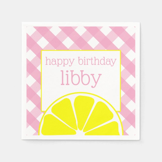 Serviette En Papier Pink Lemonade personnalisées serviettes de fête (Devant)