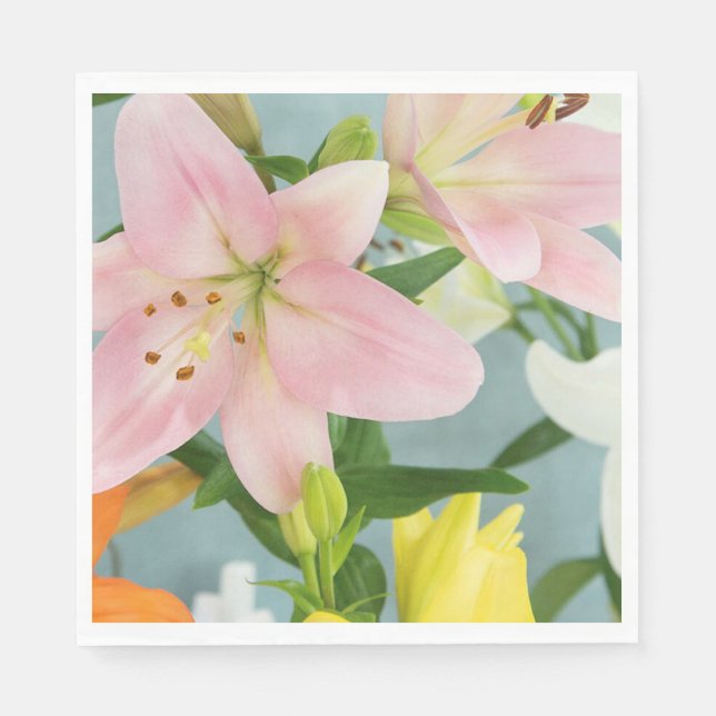 Serviette En Papier Pink Lily Luncheon Napkin (Devant)