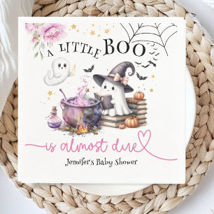 Serviette En Papier Pink Little Boo Halloween papier Baby shower Napki