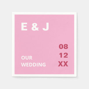 Serviette En Papier Pink Magenta Moderne Mariage Napkins