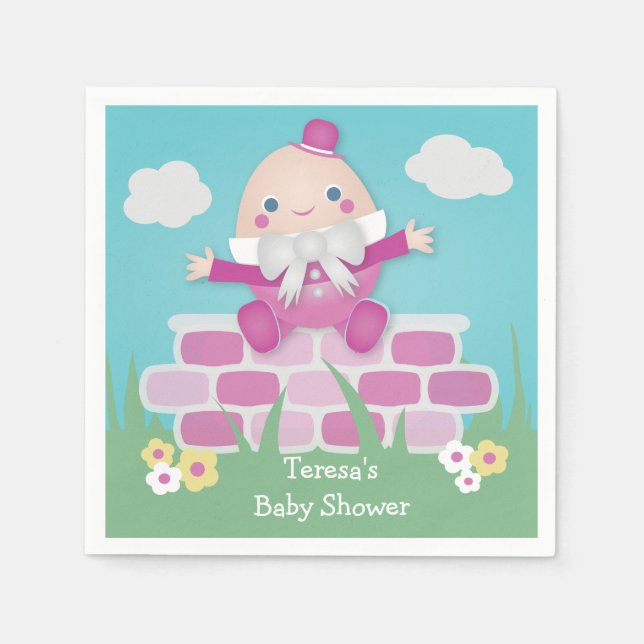 Serviette En Papier Pink mignon Baby shower vide (Devant)