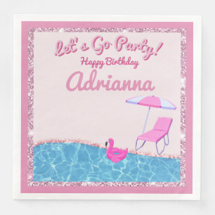 Serviette En Papier Pink Parties scintillant Beach Party