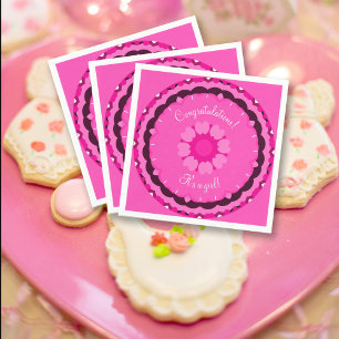 Serviette En Papier Pink Passion Baby shower Kaleidoscope