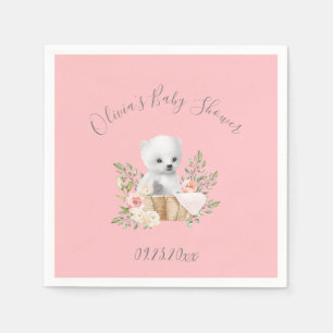 Serviette En Papier Pink Polar ours bébé fille douche serviettes