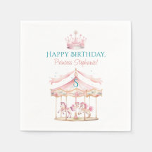 Pink Princess Carousel Magique 1er anniversaire fi