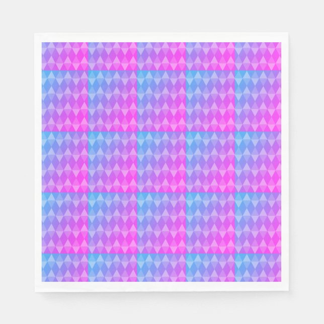 Serviette En Papier Pink, Purple, Blue Diamond Pattern (Devant)