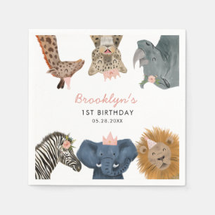 Serviette En Papier Pink Safari Thème Anniversaire Fête Enfants