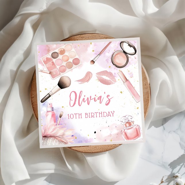 Serviette En Papier Pink Spa Party Glam Girl Maquillage Anniversaire N (Créateur téléchargé)