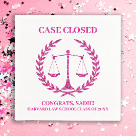 Serviette En Papier Pink Sparkle Aesthétique Law School Graduation Par
