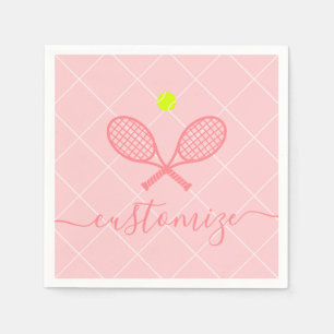 Serviette En Papier Pink Tennis Theme Party Cocktail Banquet