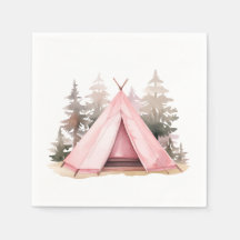 Pink Tent Event Party Napkin