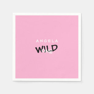 Serviette En Papier Pink Wild One Personnalisé 1er anniversaire