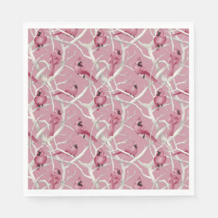 Serviette En Papier Pink Winter Woodland Noël Cardinal Birds