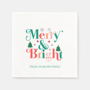 Serviette En Papier Pins De Neige Joyeux Et Lumineux