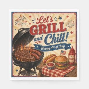 Serviette En Papier Pique-nique BBQ du 4 juillet vintage