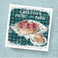 Pique-nique dans le parc Green Plaid Boys Annivers
