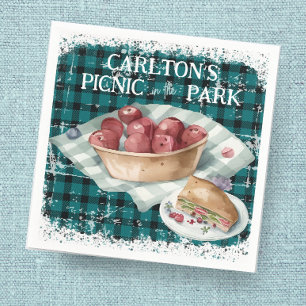 Serviette En Papier Pique-nique dans le parc Green Plaid Boys Annivers
