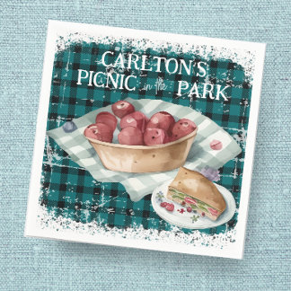 Serviette En Papier Pique-nique dans le parc Green Plaid Boys Annivers