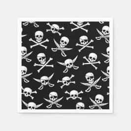 Serviette En Papier Pirate crâne et os