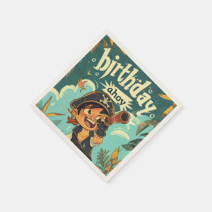 Serviette En Papier Pirate d'anniversaire !
