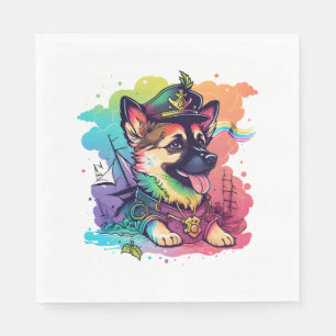 Serviette En Papier Pirate de chien berger allemand