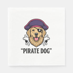 Serviette En Papier Pirate Dog Modèle de T-Shirt Gravure Vintage_1