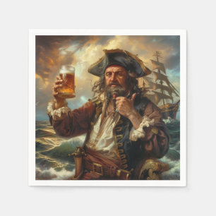 Serviette En Papier Pirate Man Cave Cigar Bar Boisson Cocktail